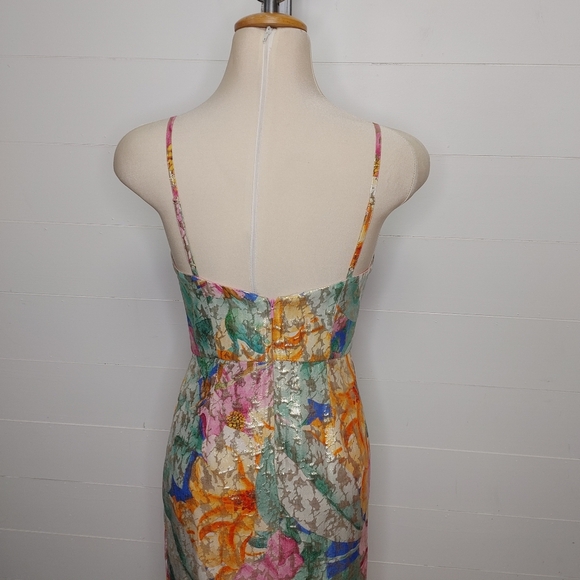 Marciano Vibrant Floral Midi Dress - Pink and Green - Picture 6 of 12
